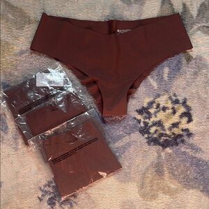Athleta Brown Seamless Underwear new in package lot of 3 pairs